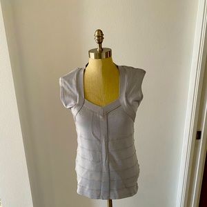 Never Worn Boston Proper Tight Knit Sleeveless Top silver Medium